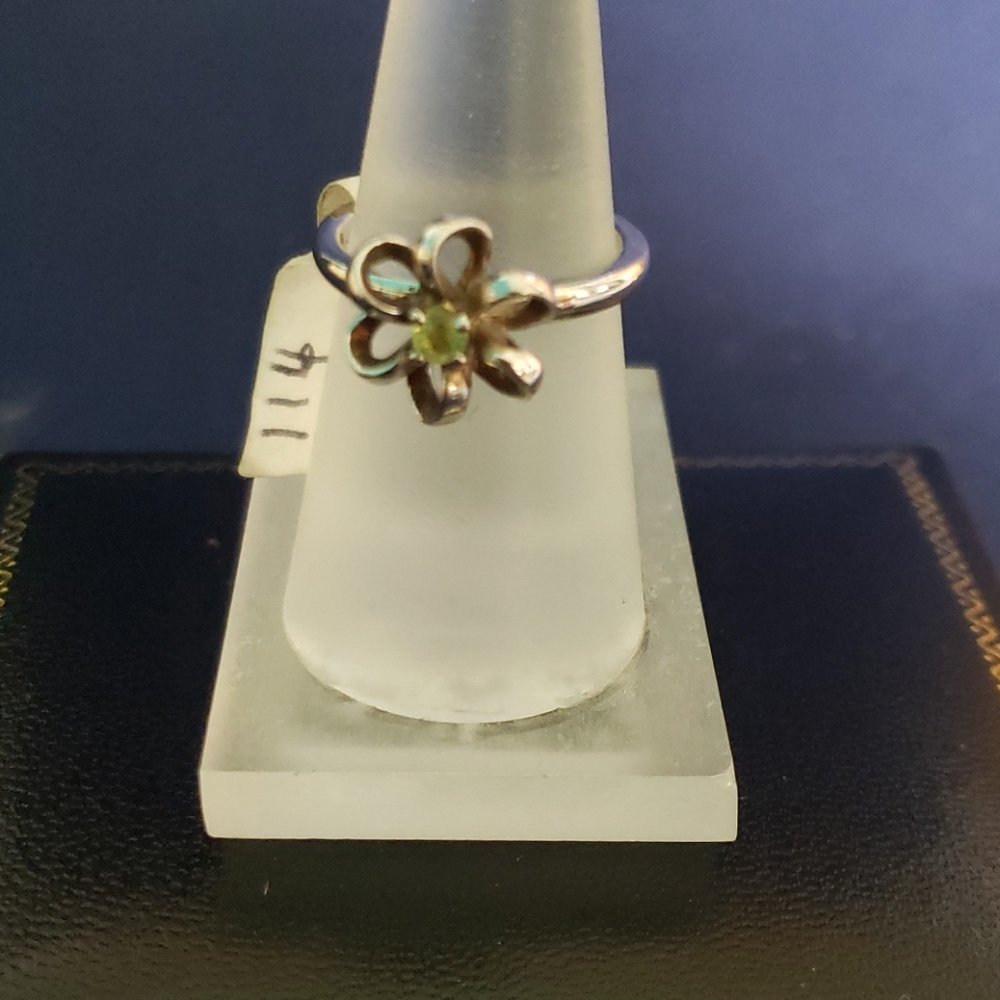 Sterling Silver Stackable Ring with Peridot